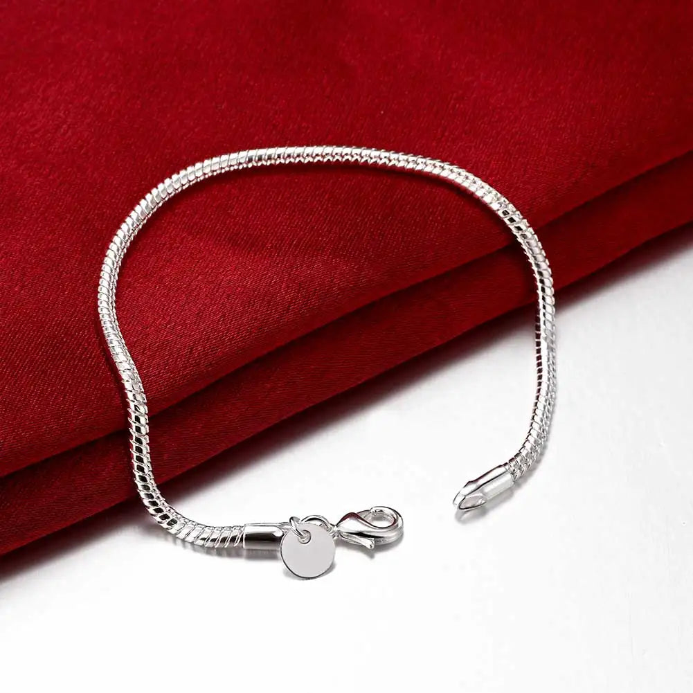 Upgrade Your Style with DOTEFFIL 925 Sterling Silver Snake Chain Bracelet Necklace Sets - Shop Now and Embrace Elegance!