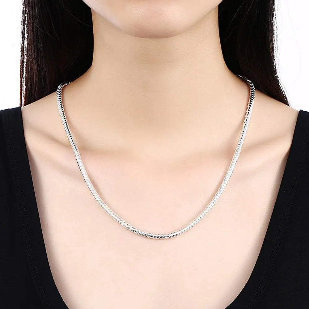 Upgrade Your Style with DOTEFFIL 925 Sterling Silver Snake Chain Bracelet Necklace Sets - Shop Now and Embrace Elegance!