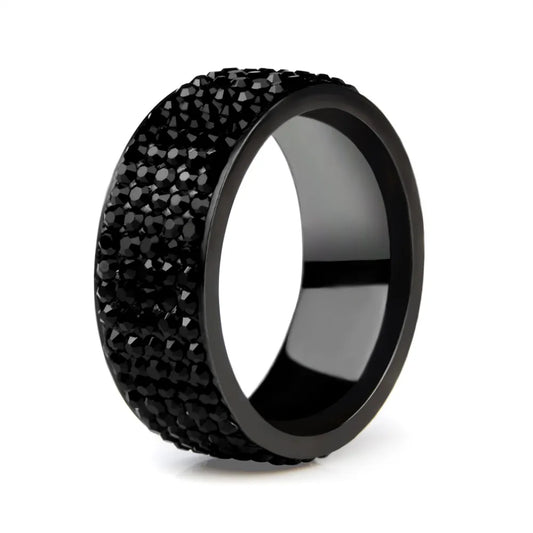 Trendy Stainless Steel Black Ring - Modern Men's Fashion - Order Today!