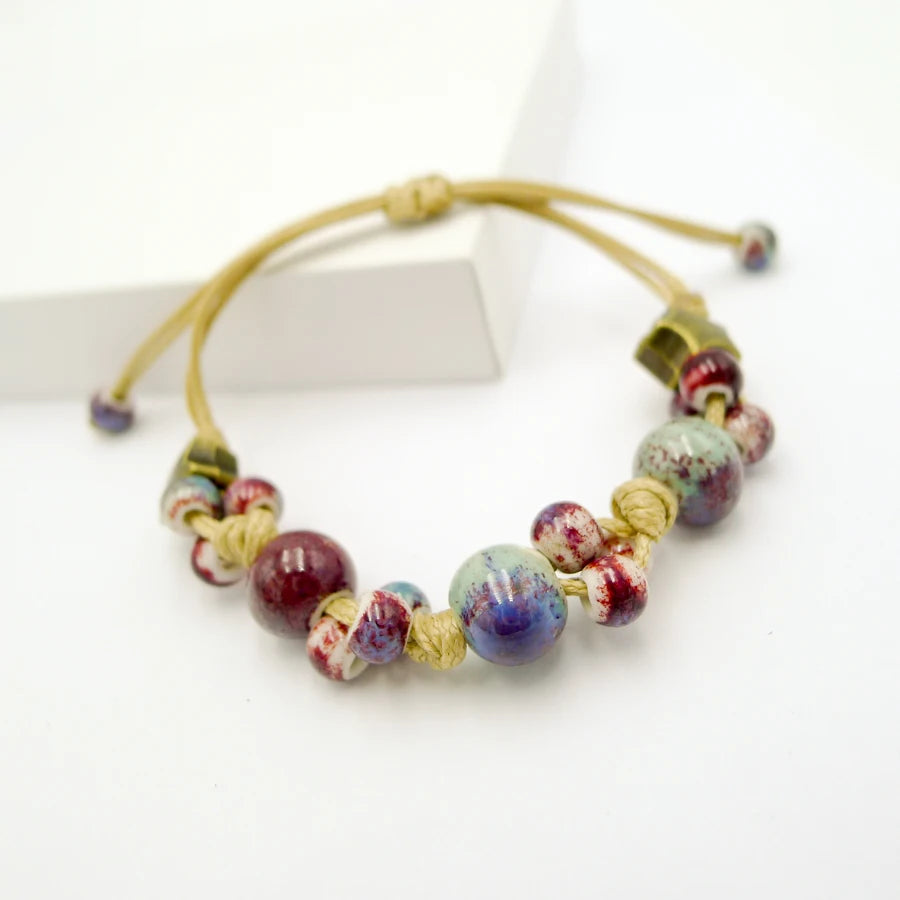 Retro Style Ceramic DIY Handmade Bracelet - Unique Vintage Jewellery - Shop Now!