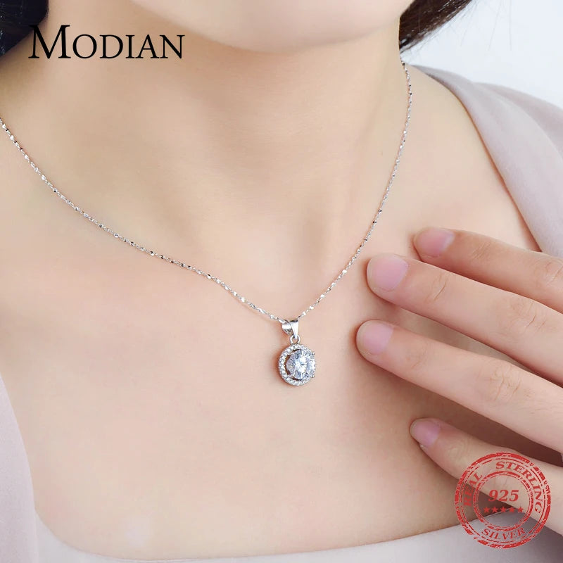 Genuine 925 Sterling Silver Luxury Chain Brand Necklace - Exquisite Fine Jewellery for Elegant Style